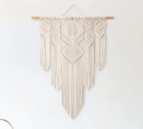 Bliss Decorations Large Macrame Wall Hanging & Boho Wall Decor for Apartment Dorm Baby Room Bedroom Nursery Above Bed Walls: Macrame wall decor cum wall art for a bohemian room decor - 22'Wx31'L