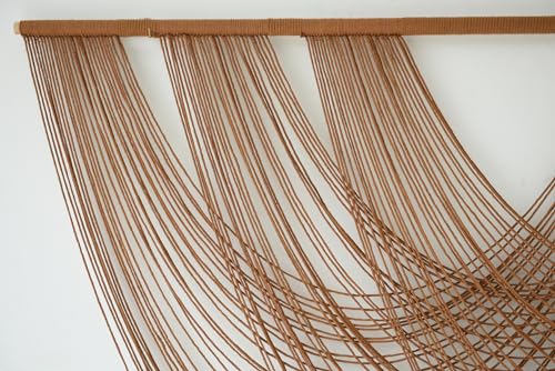 Flber Large Macrame Wall Hanging Brown Die-Dyed 57.00" W x 31.00" L Boho Wall Decor Yarn Tapestry Craftsmanship Home Macrame Wall Decor