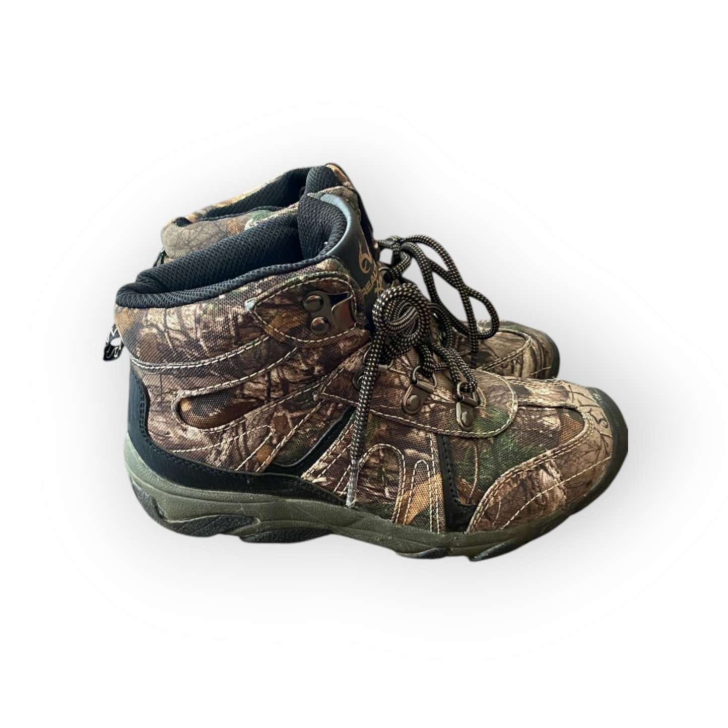 Realtree Boots Youth Boys Sz. 3 Camo Hiking Hunting Camping Boots - Pre-Owned