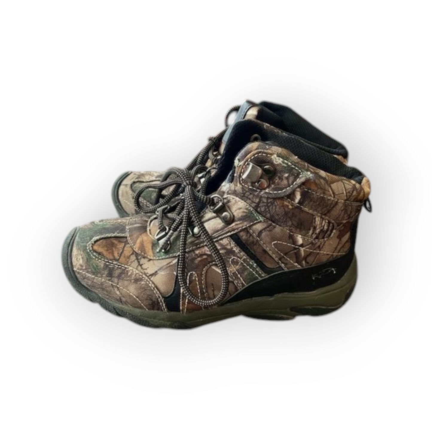 Realtree Boots Youth Boys Sz. 3 Camo Hiking Hunting Camping Boots - Pre-Owned