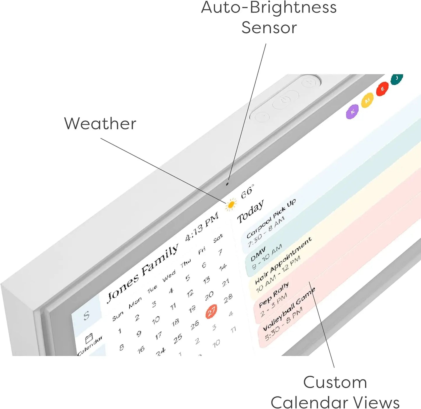 Digital Calendar & Chore Chart, Smart Touchscreen Interactive Display for Family Schedules - Wall Mount