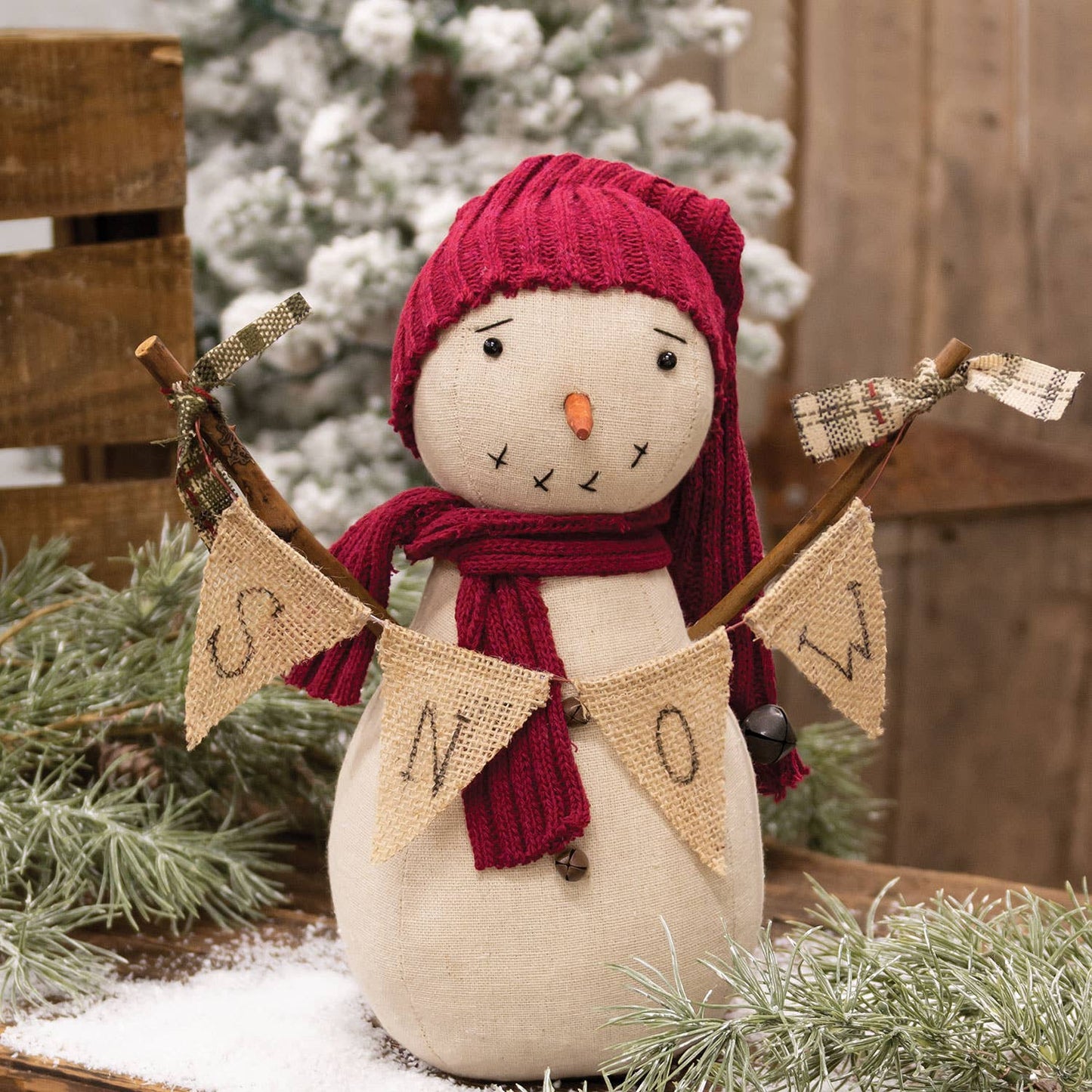 Snowman Doll w/"Snow" Banner