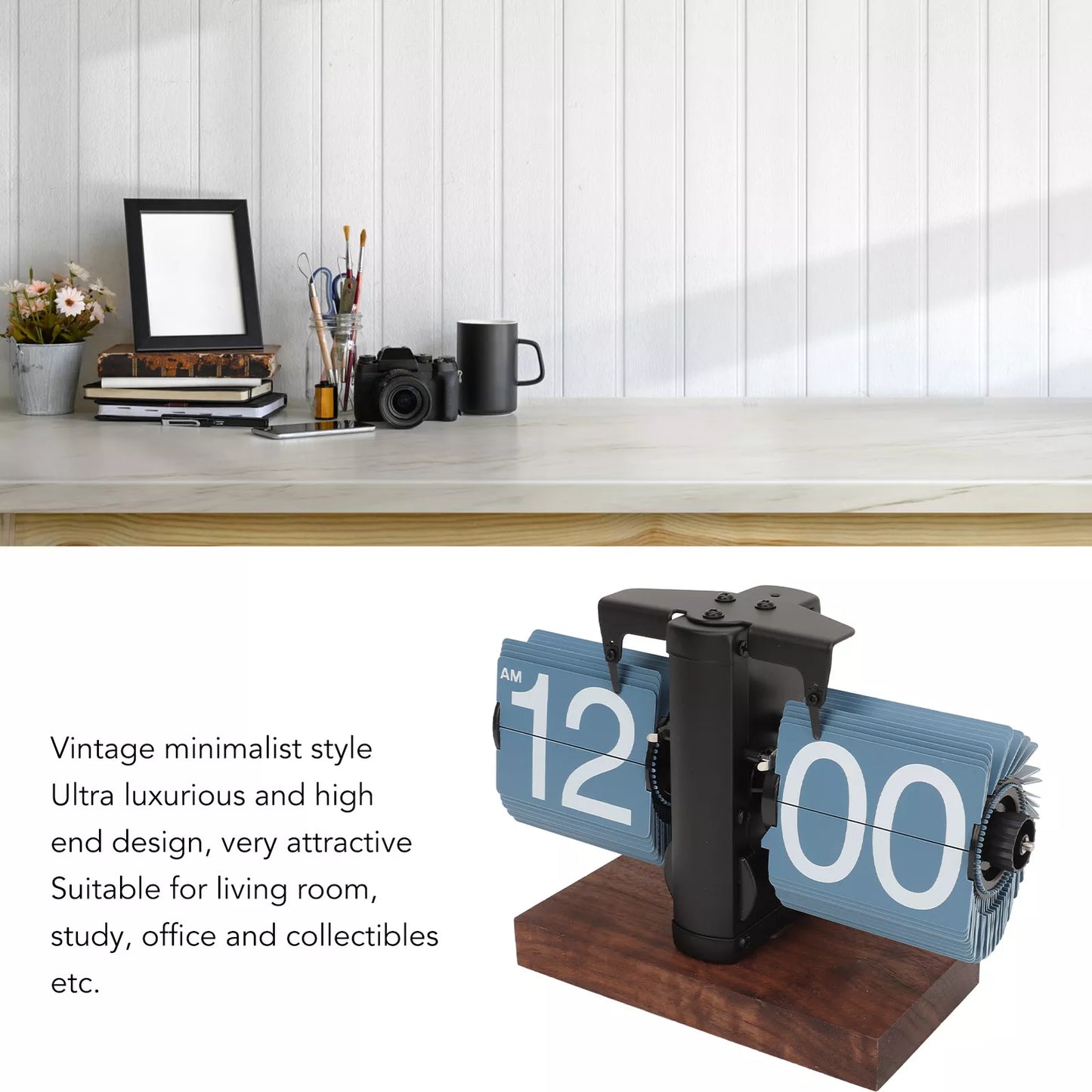 Mechanical Flip Clock Vintage Auto Flip Clock Exquisite For Office